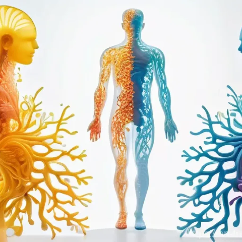 발효식품의 건강 이점과 종류 - **Prompt: The Thriving Inner Ecosystem**
    "An ethereal and abstract representation of a healthy h...