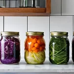 Home 22 발효식품 만들기 전문가의 팁 - **Fermentation Kitchen Alchemy:**
"A clean, brightly lit, modern farmhouse kitchen countertop ba...